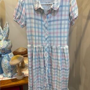 Blue Casual Dress with Floral Print and Short Sleeves play by little Sleepies